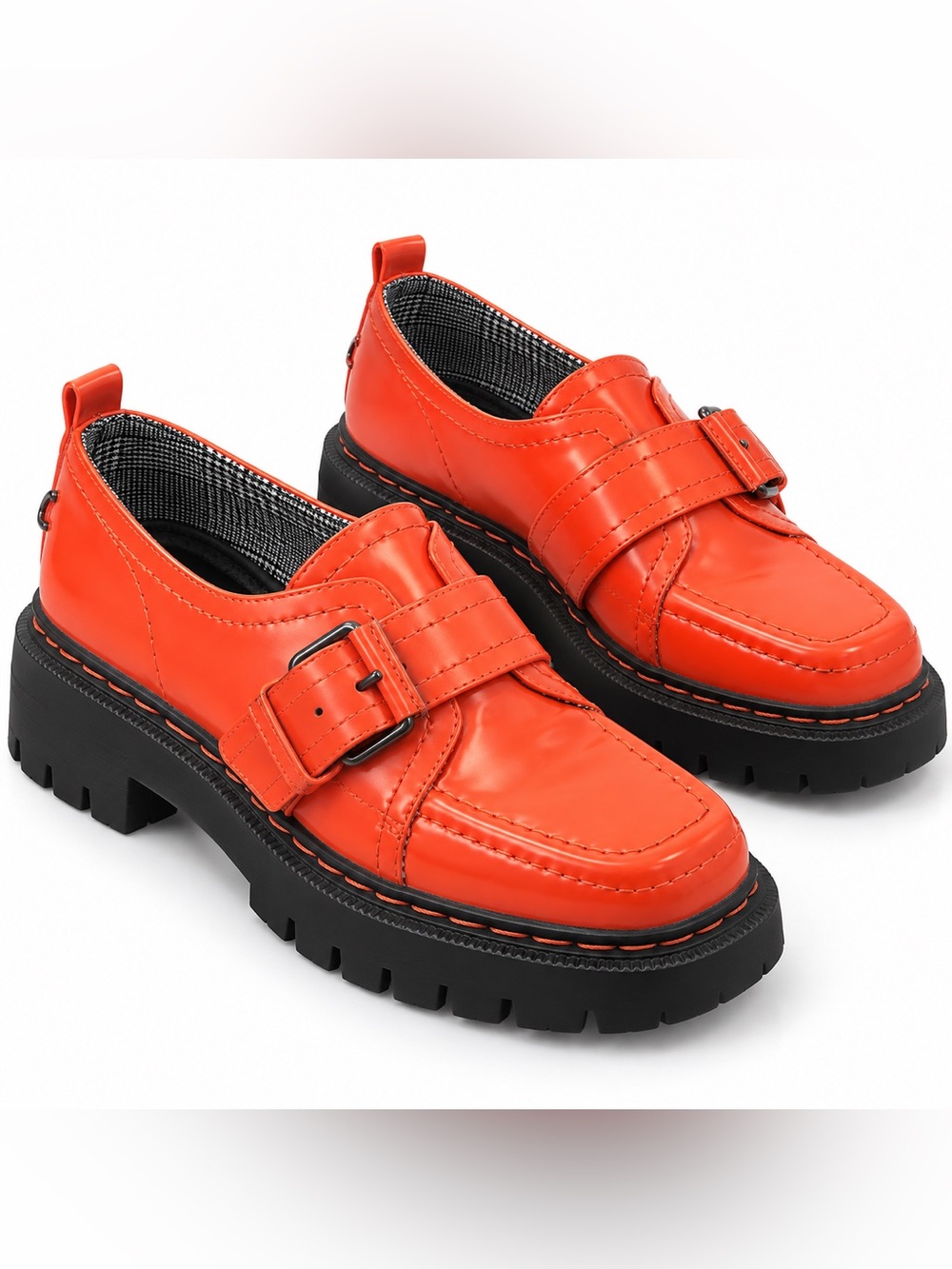 Circus NY Sam Edelman Edelle Orange Lug Sole Monk Strap Loafers Size 6
